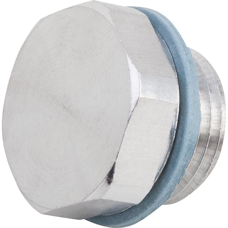 Kipp Screw Plug, 22 mm Dia, Gray, Aluminum Bright K1104.22038